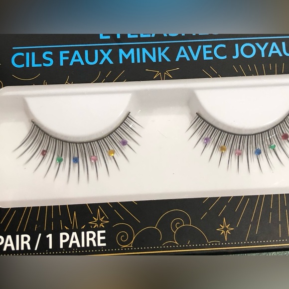 2pairs of mixed stones jeweled faux mink eyelashes new - Picture 9 of 10